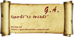Gyurátz Anikó névjegykártya